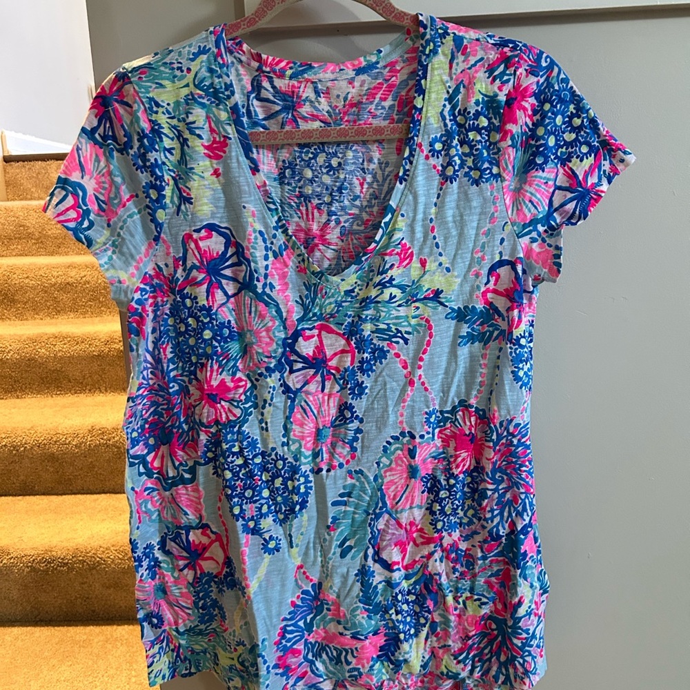 Floral V-Neck Women's Top